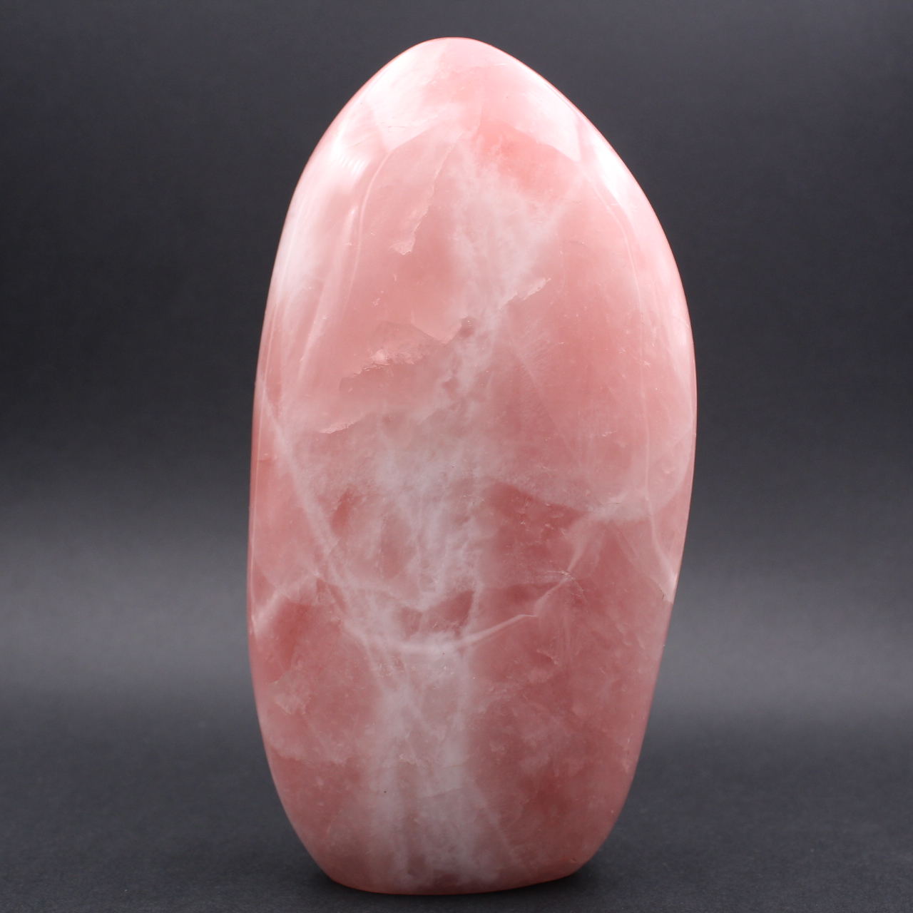 Large polished block of rose quartz