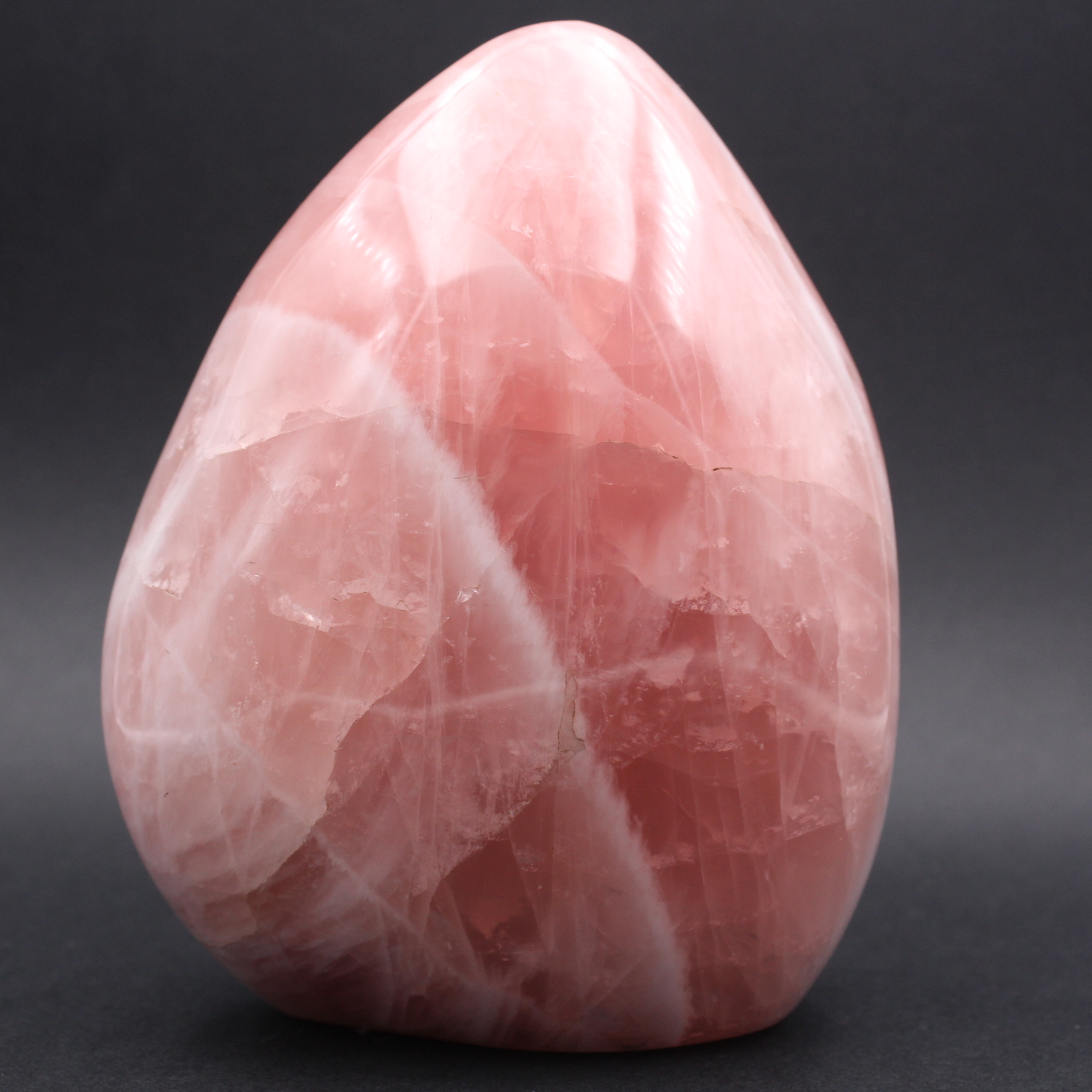 Large polished block of rose quartz