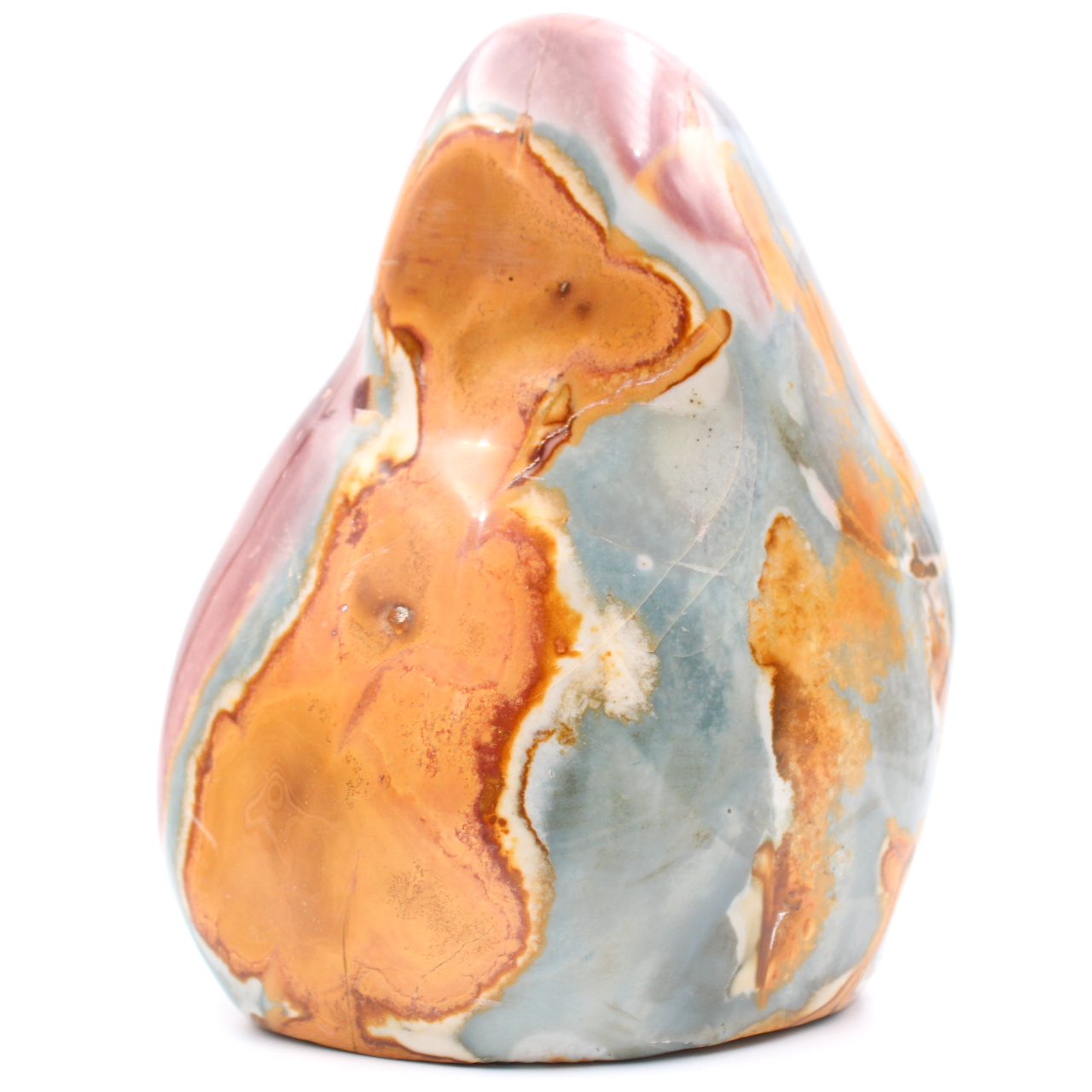 Printed jasper, decorative stone, 2 kilo, blue orange rose