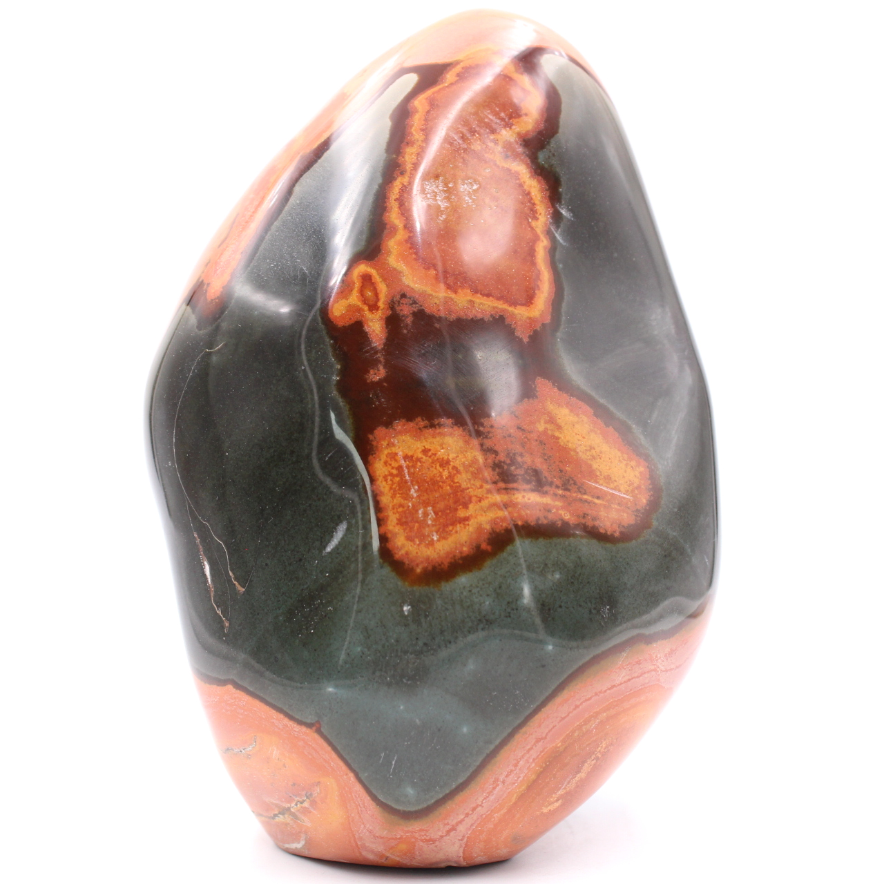 Orange brown and gray printed jasper