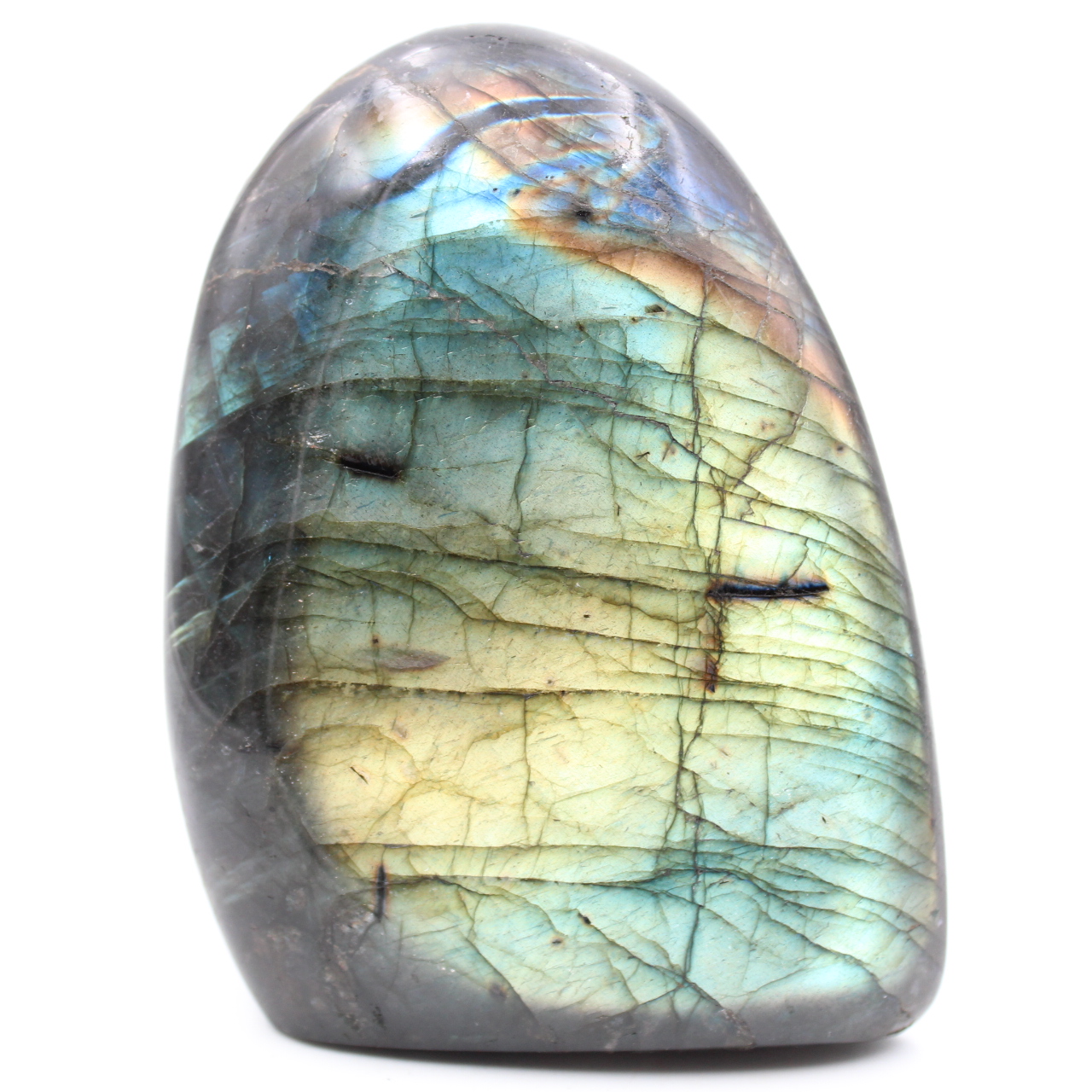 Young green labradorite, decorative stone
