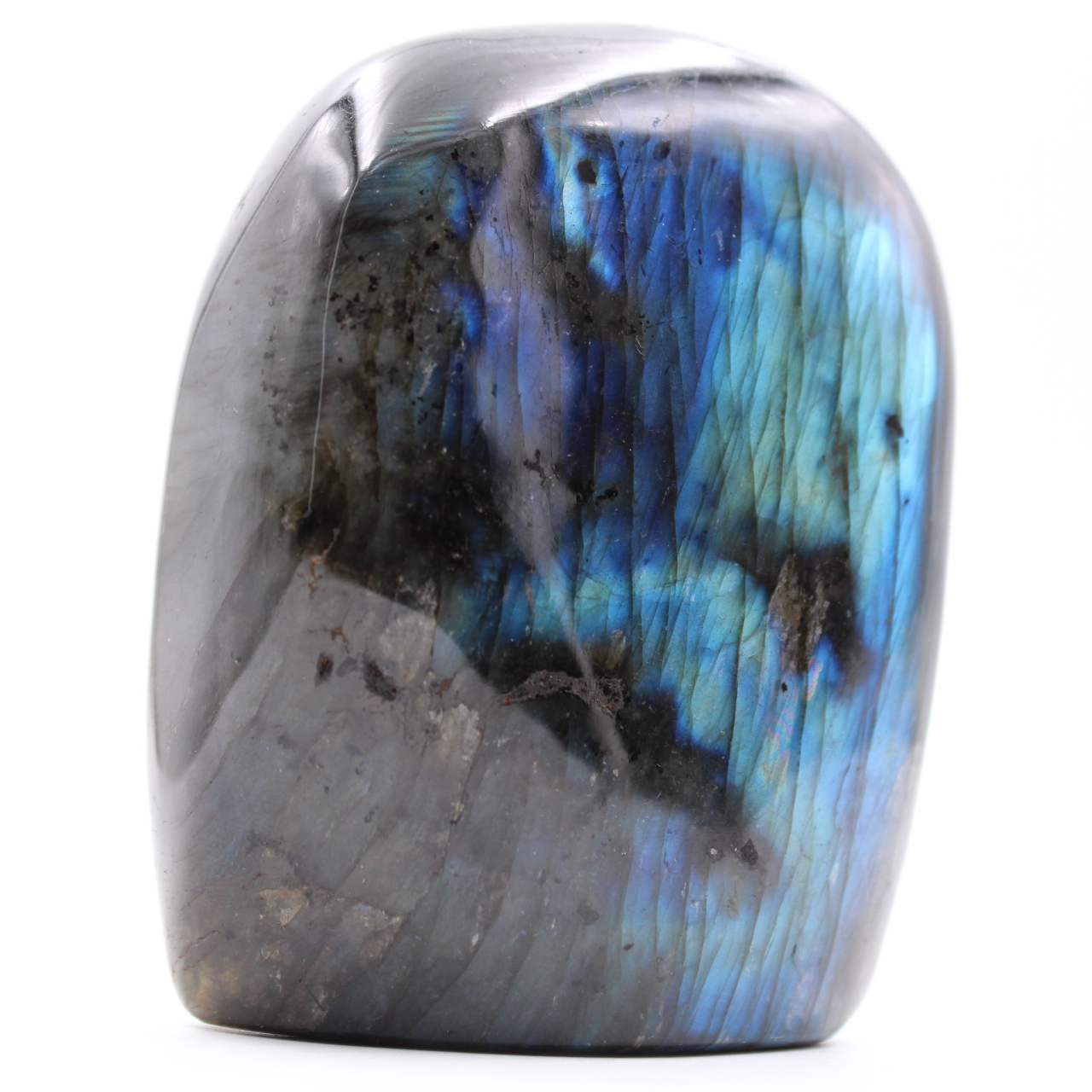 Bluish freeform labradorite stone