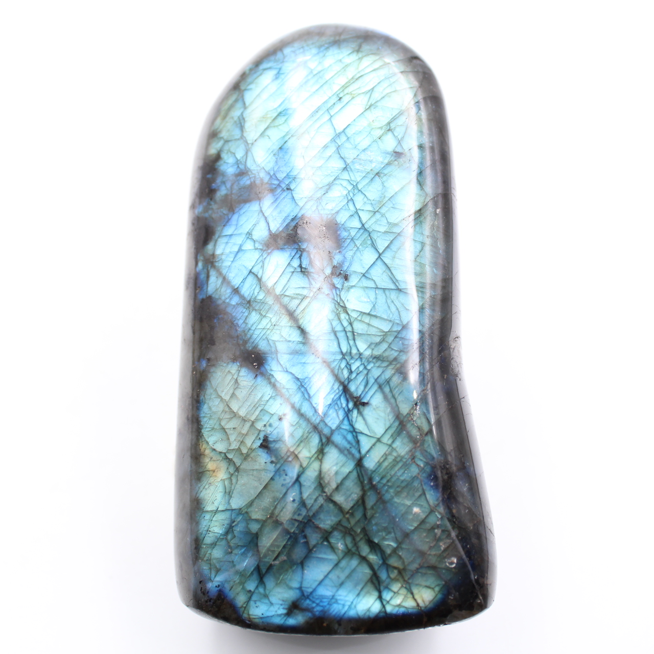 Blue polished labradorite block