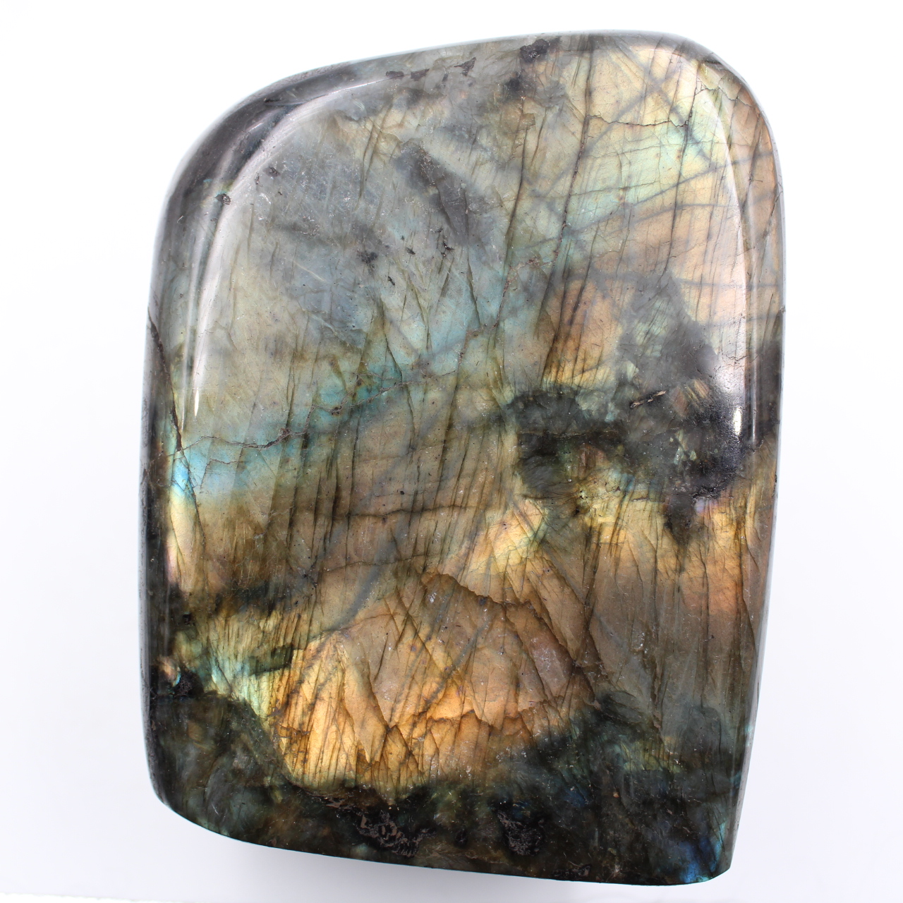 Yellow orange labradorite, free form for decoration