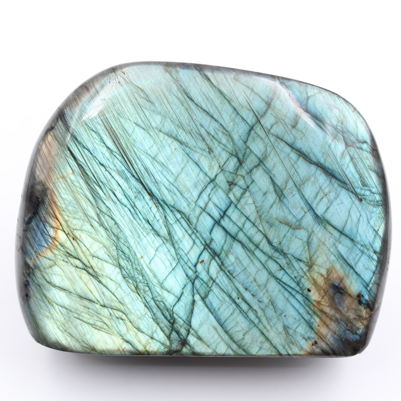 Blue labradorite fully polished block fully colored face