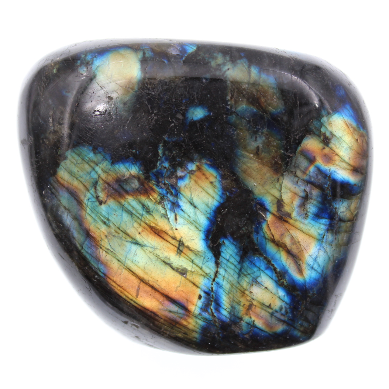 Multicolored labradorite stone for ornament