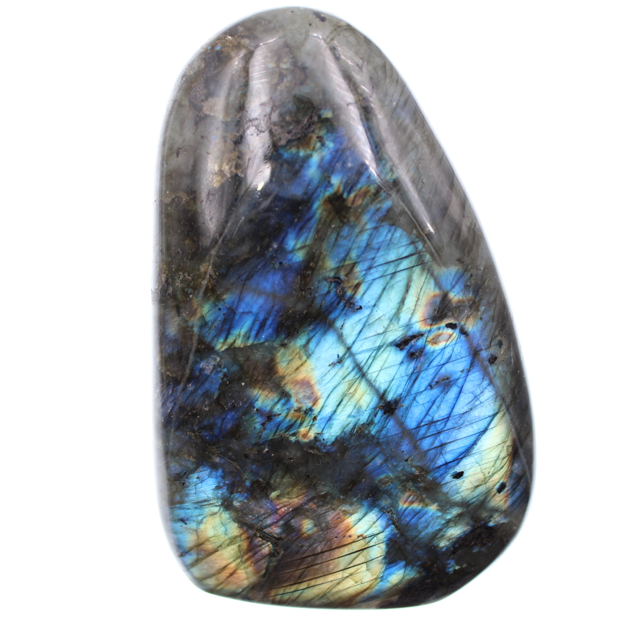 Multicolored labradorite block