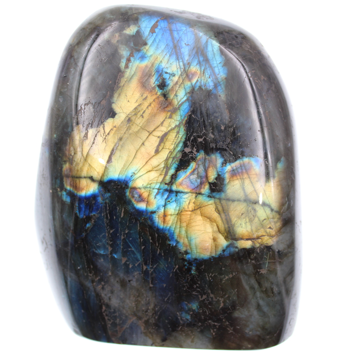 Labradorite with yellow reflections, decorative stone
