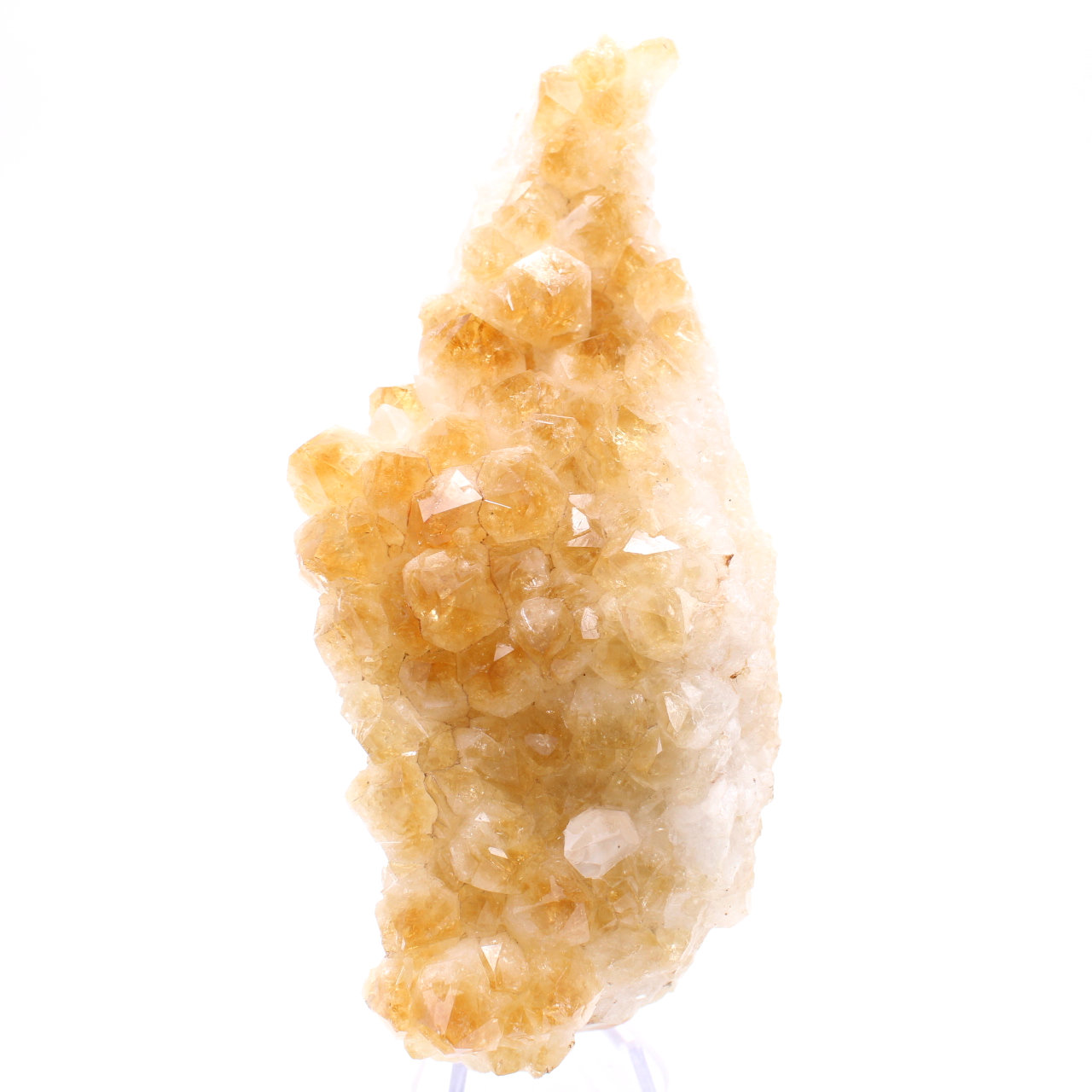 White citrine and calcite crystals plaque
