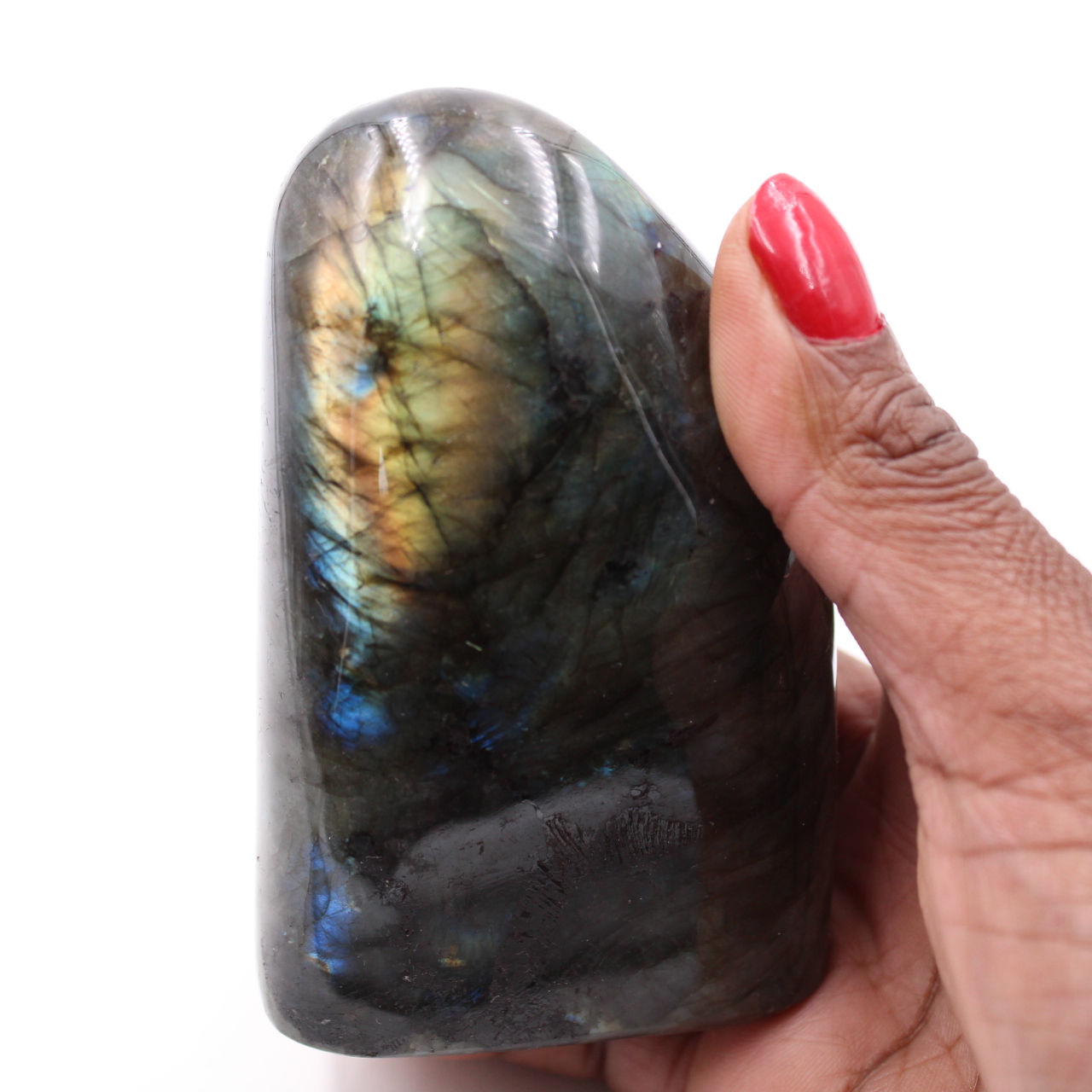 Labradorite stone block