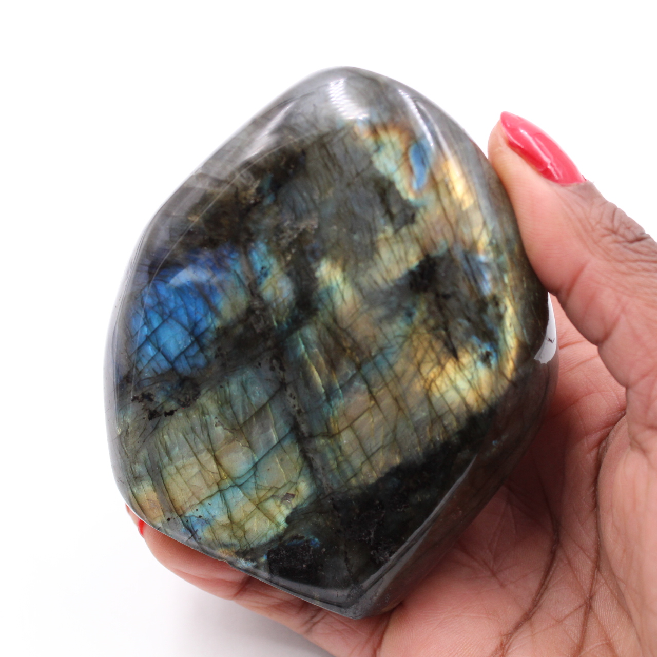 Labradorite stone block