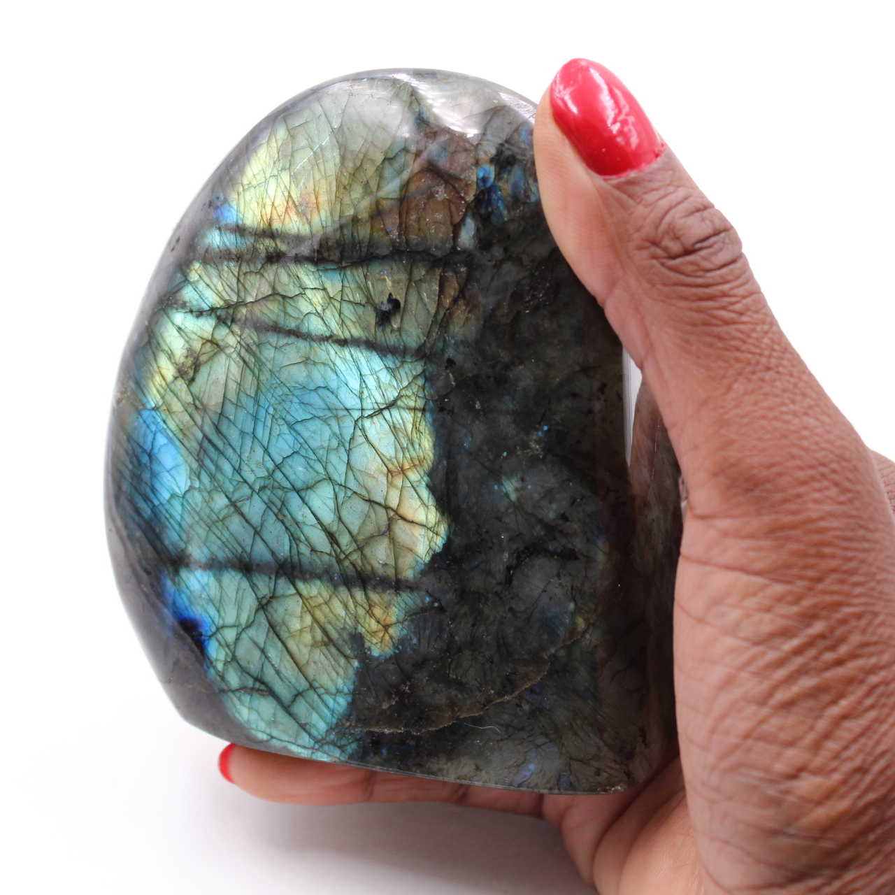 Labradorite stone block