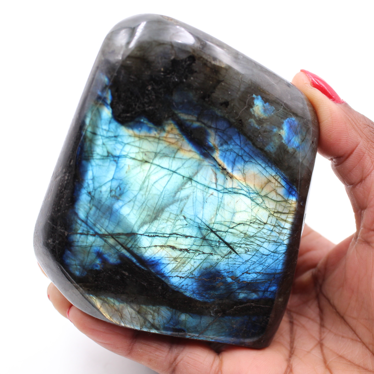 Labradorite stone block