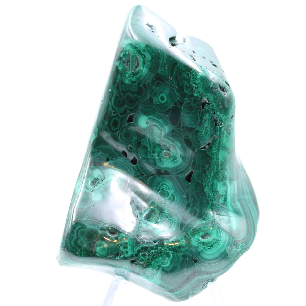 Semi-polished malachite block