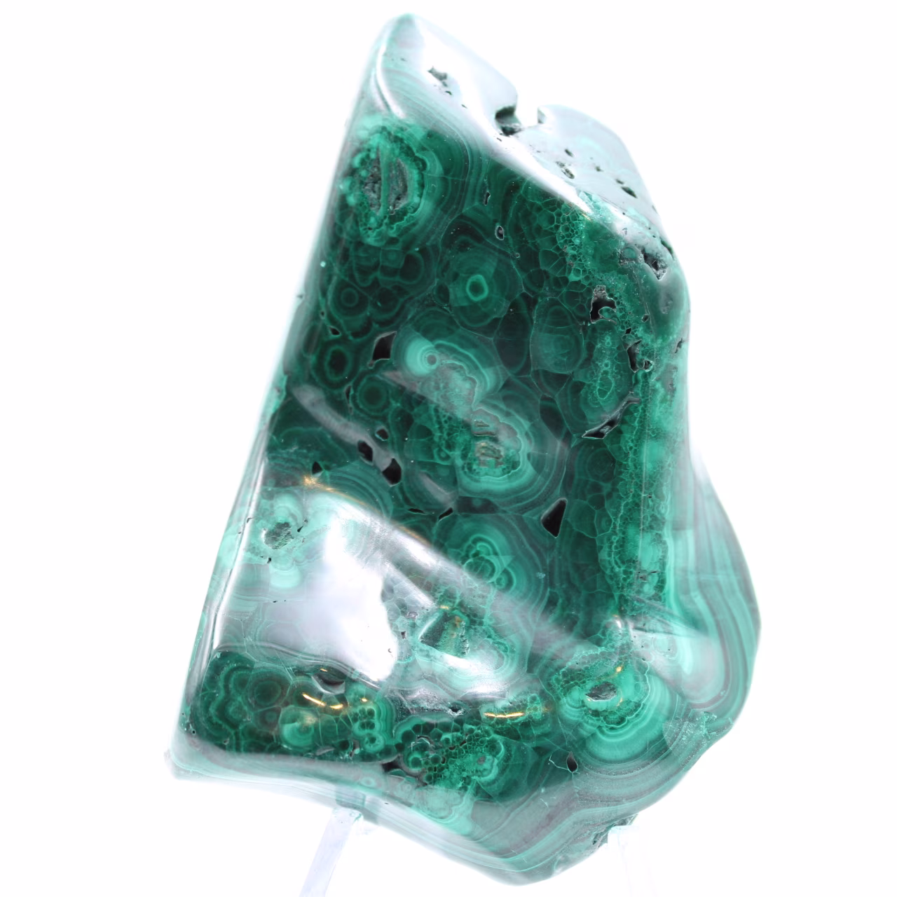 Semi-polished malachite block