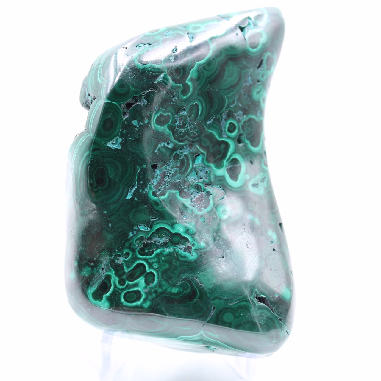 Semi-polished malachite stone