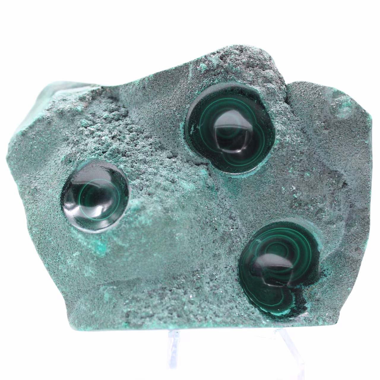 Semi-polished malachite block