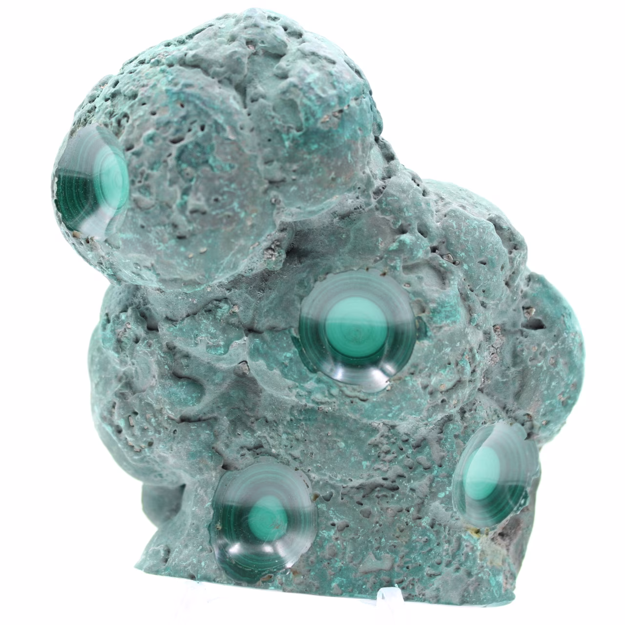 Semi-polished malachite block
