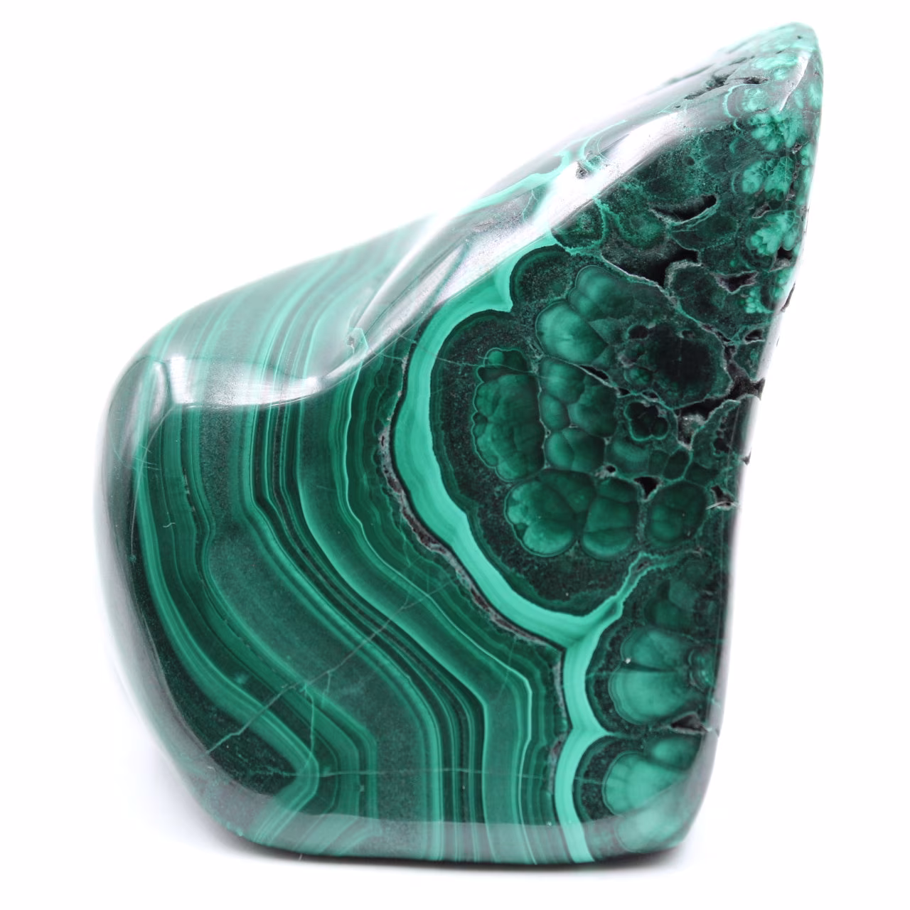 Natural malachite block