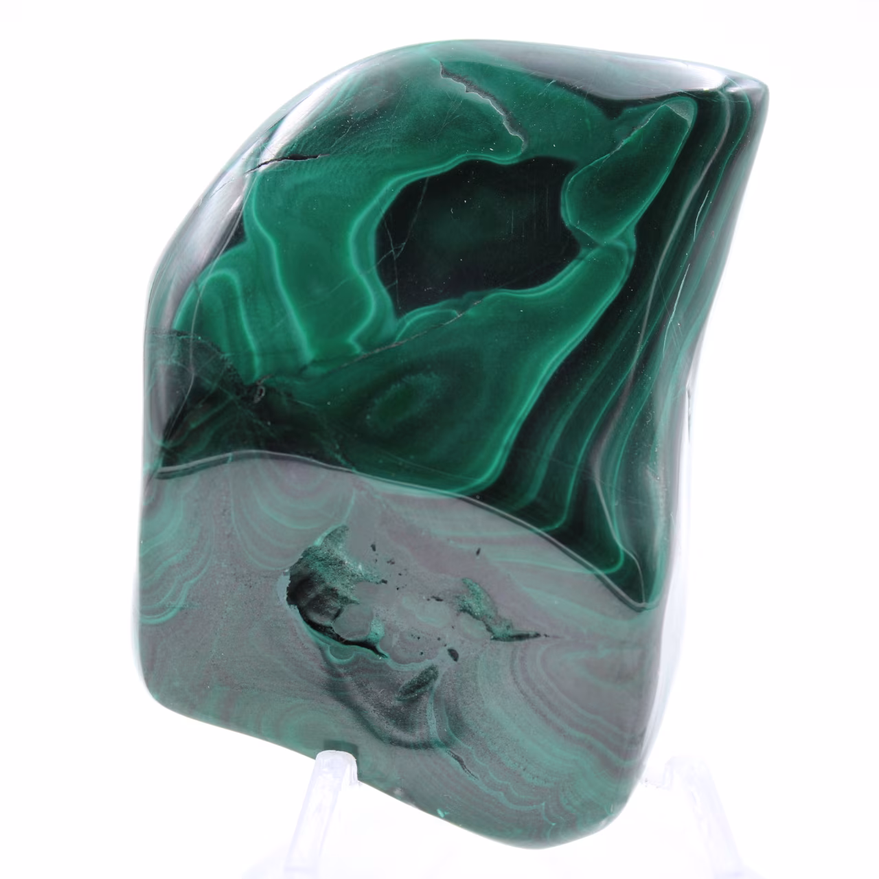 Natural malachite block