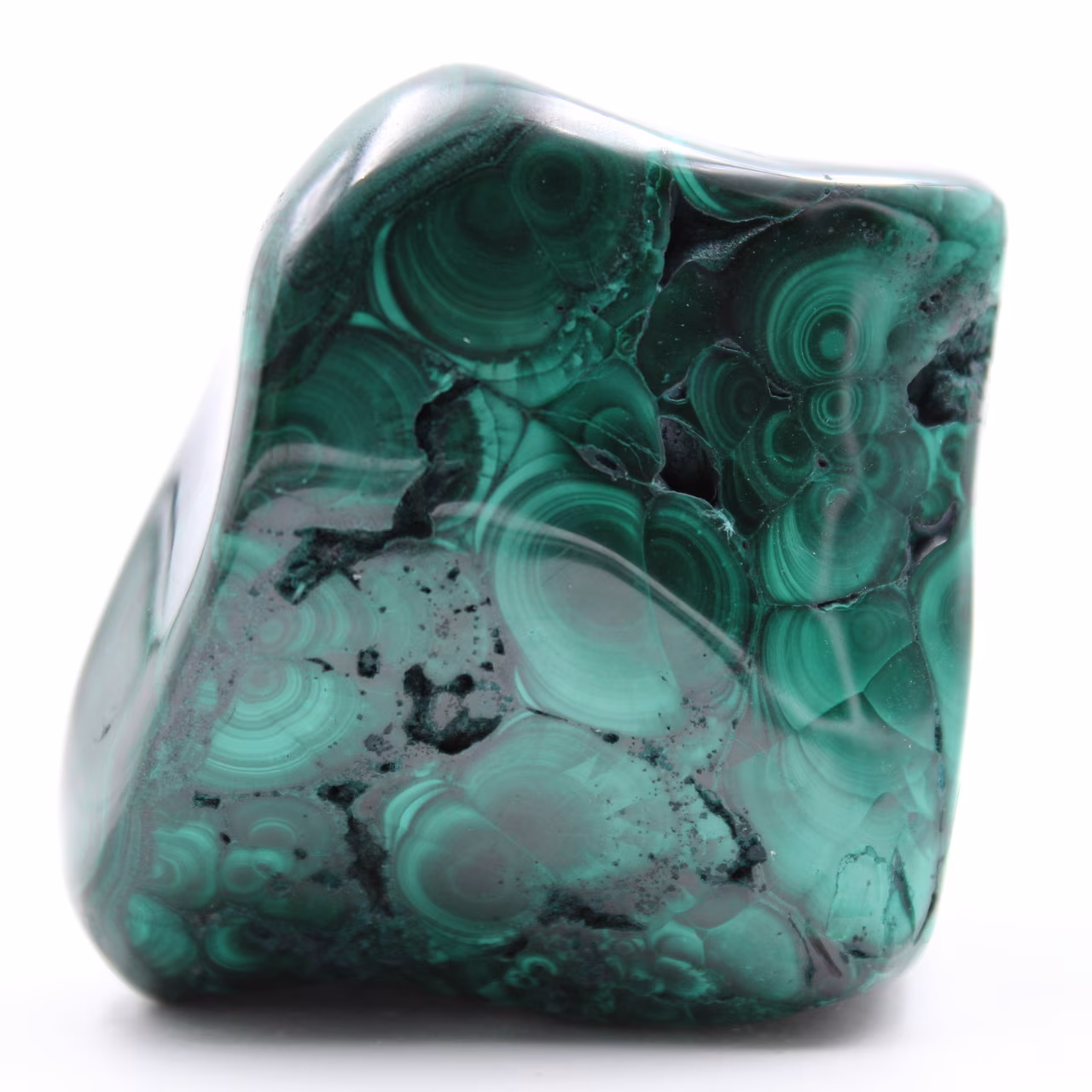 Polished natural malachite