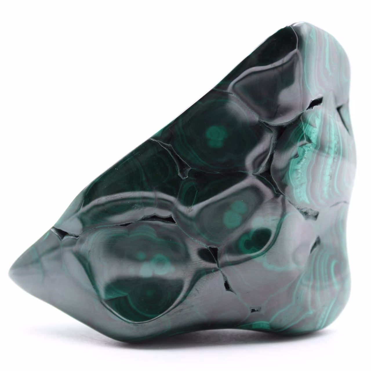 Natural malachite block
