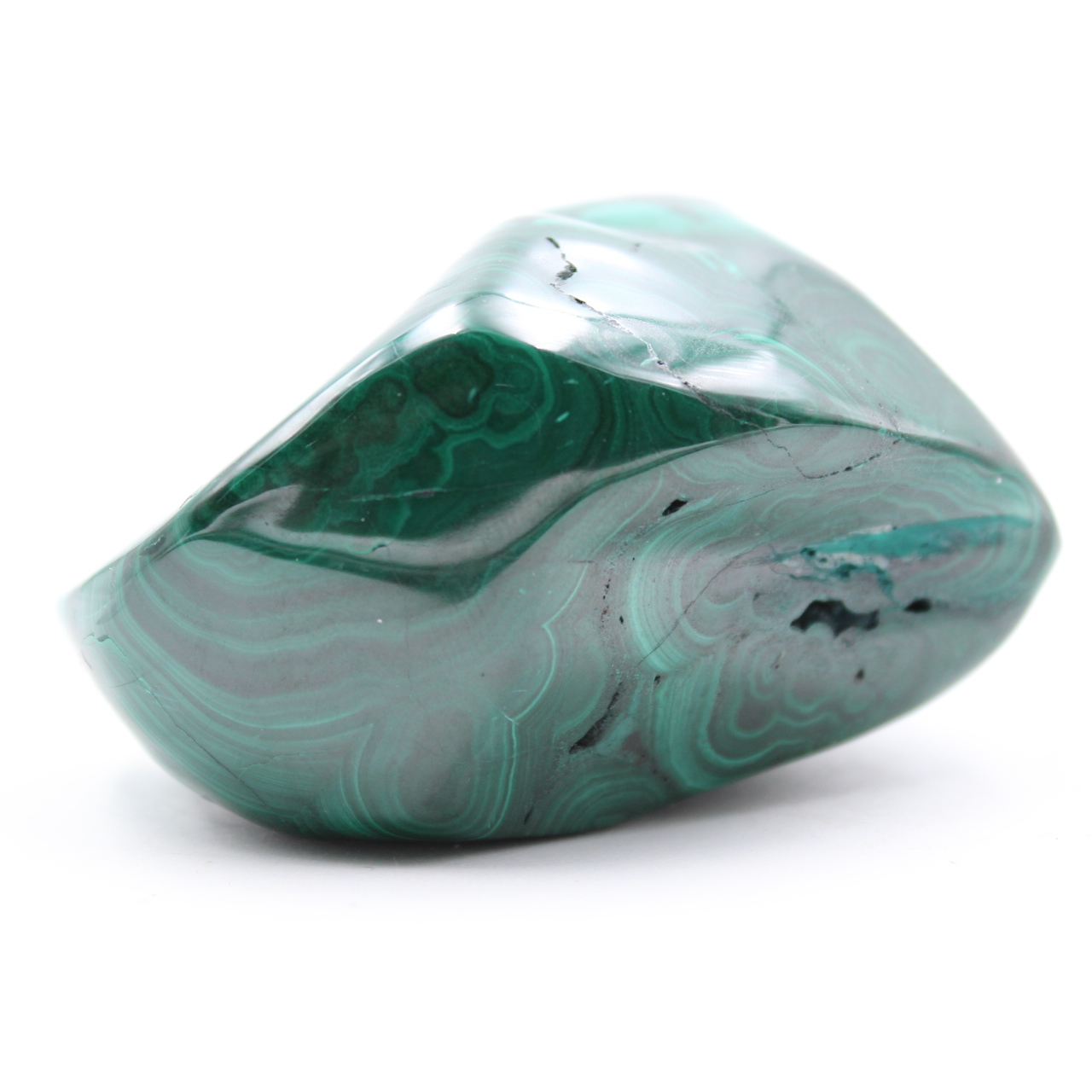 Natural malachite block