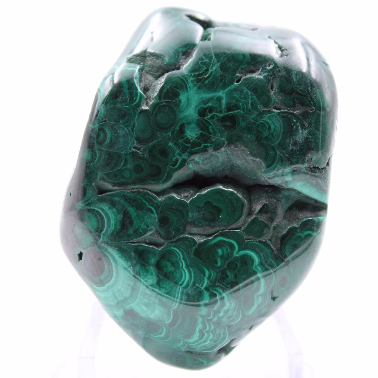 Polished natural malachite