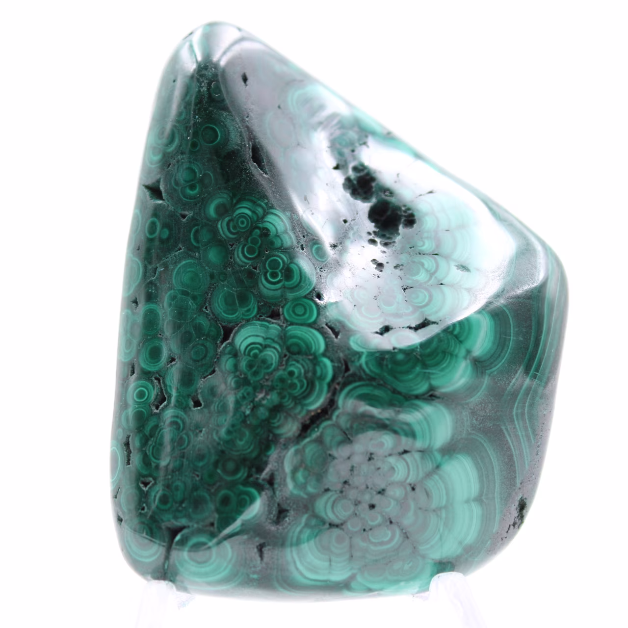 Polished malachite block