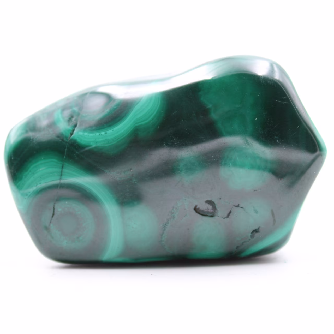 Polished natural malachite