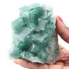 Cubic crystals of green fluorite on massive fluorite - 0