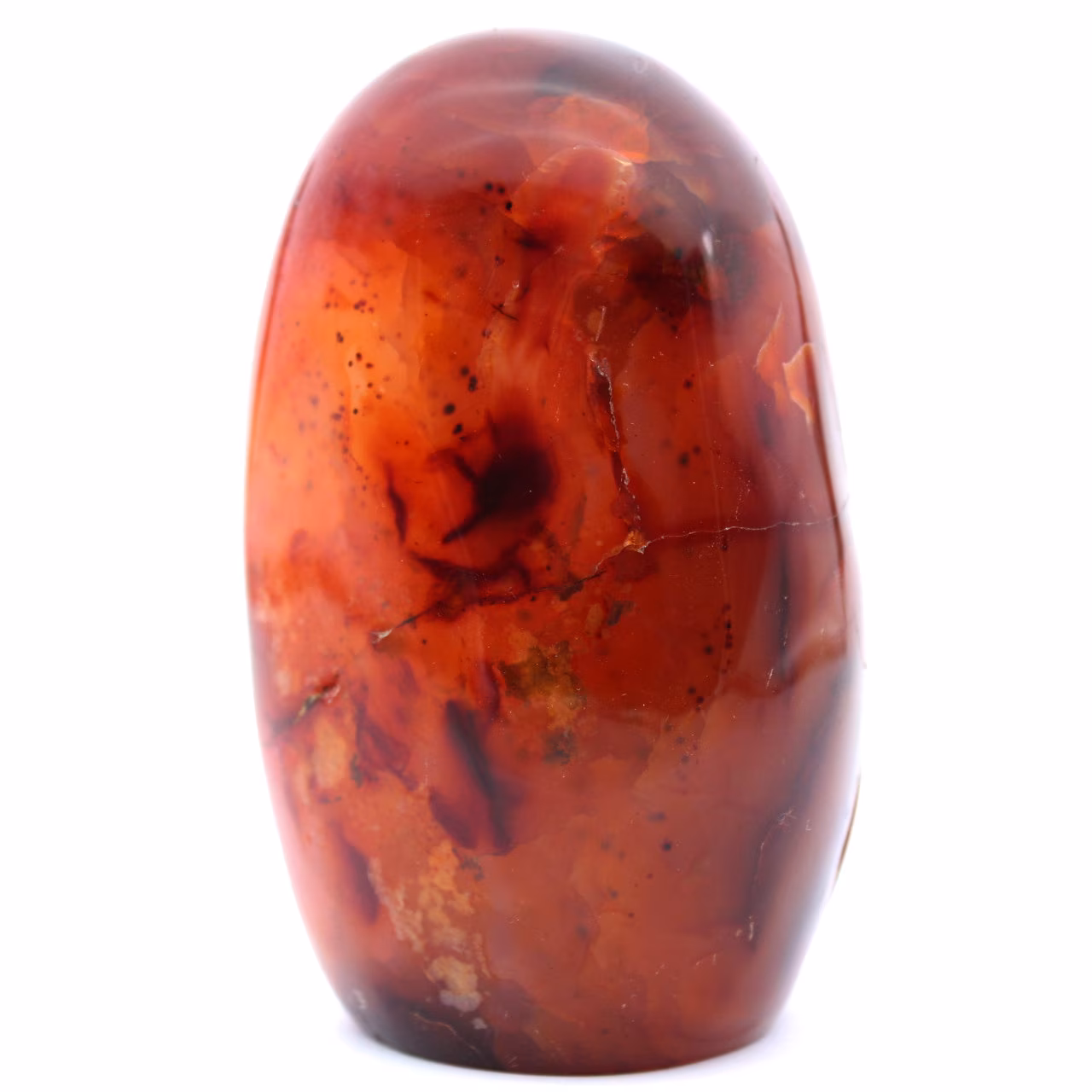 Polished carnelian stone