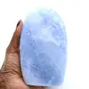 Polished blue calcite from Madagascar - 0