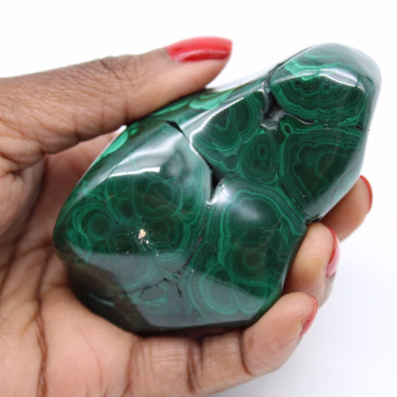 Polished malachite