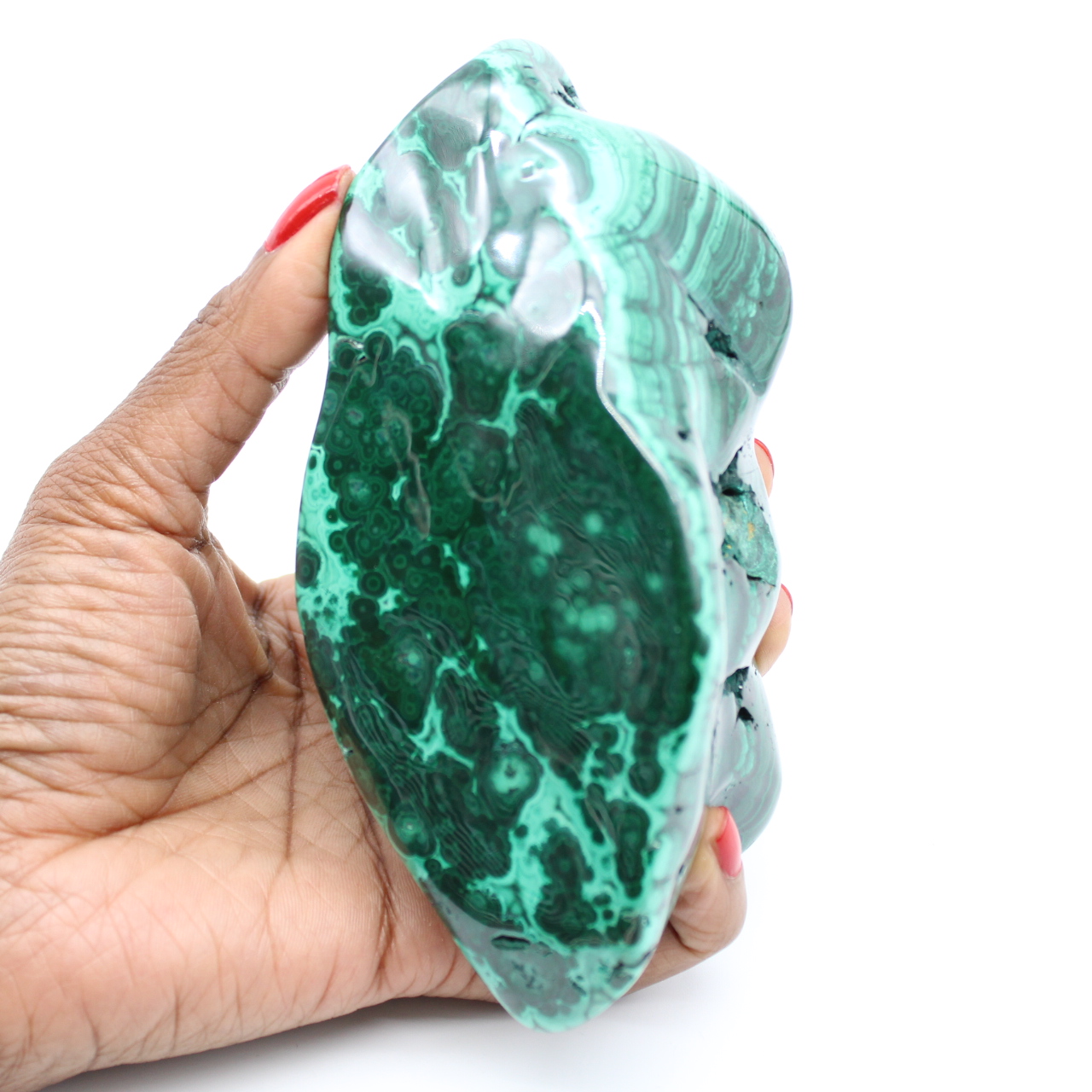 Natural malachite block