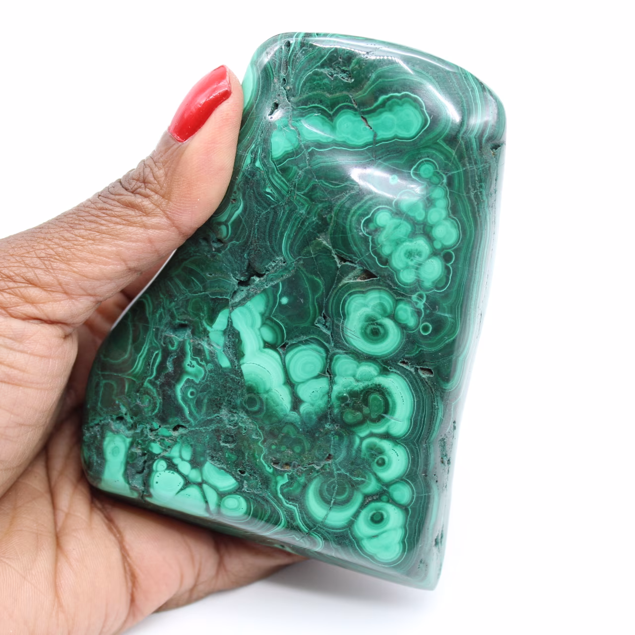 Polished malachite