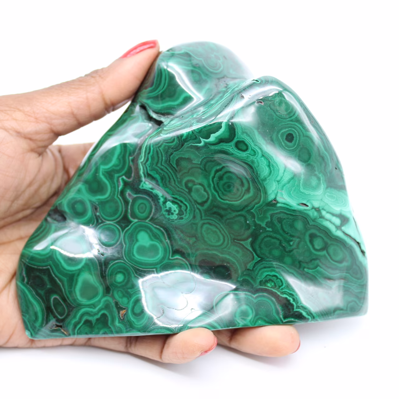 Natural malachite block