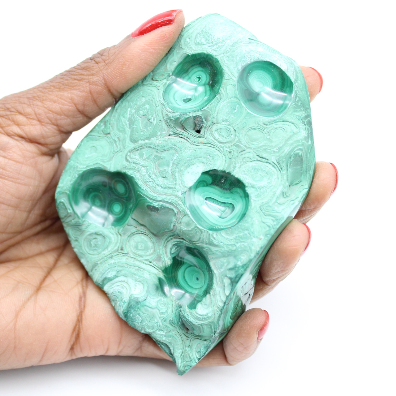 Natural malachite block