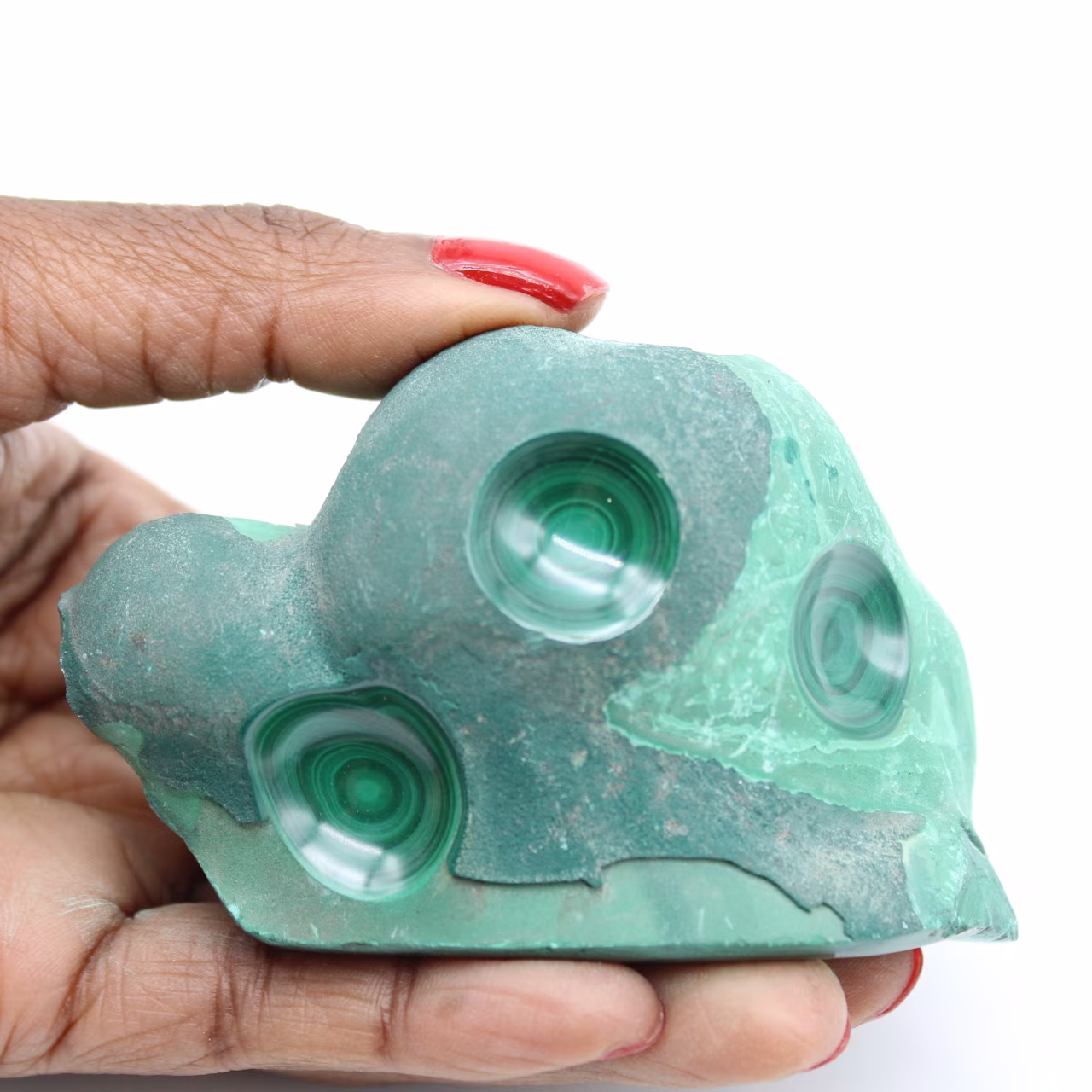 Semi-polished malachite