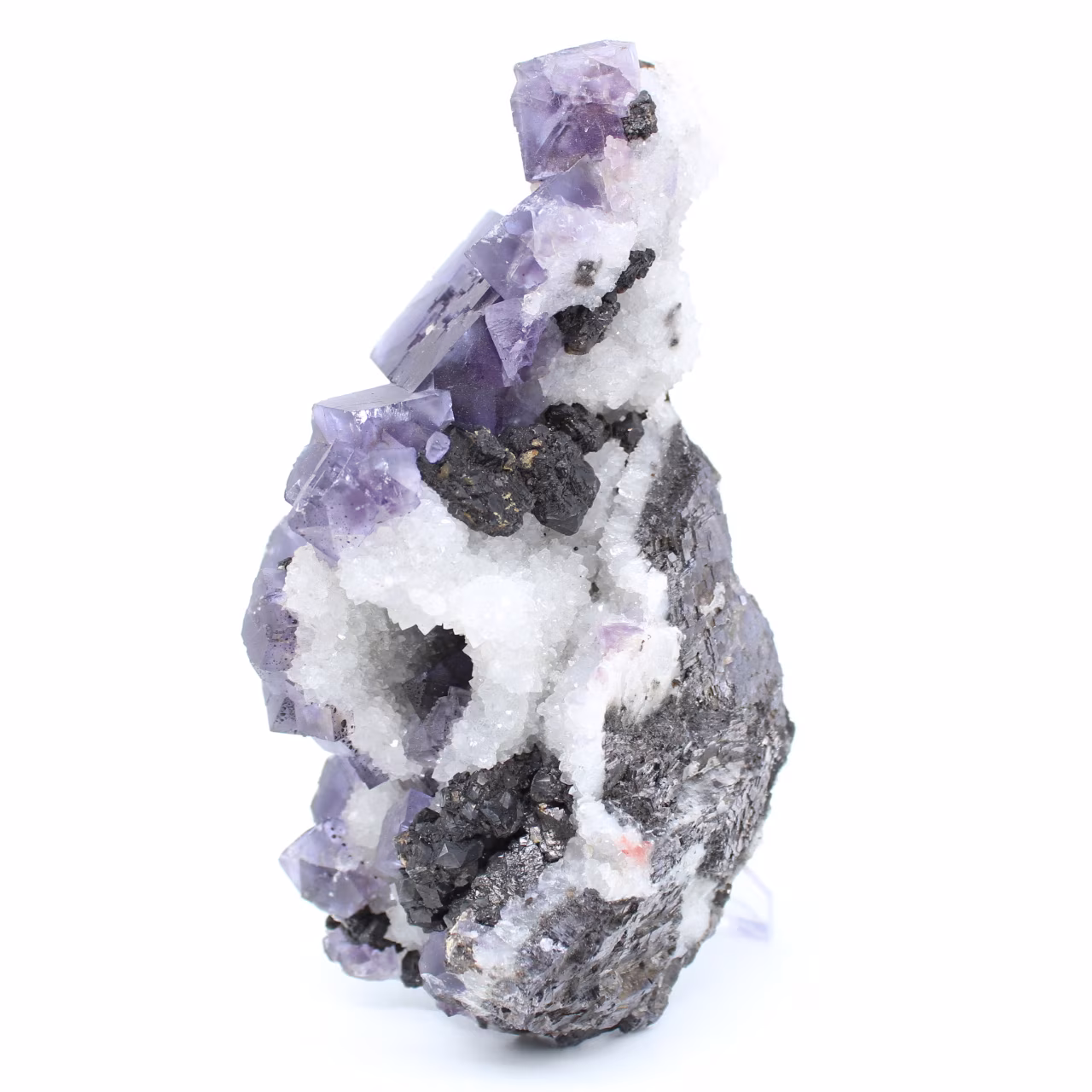 Fluorite on quartz ganges and galena