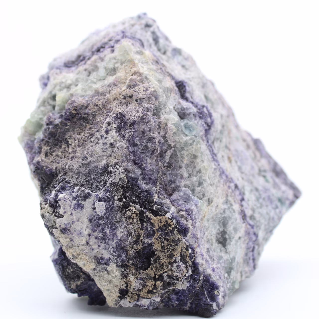 Massive green purple fluorite