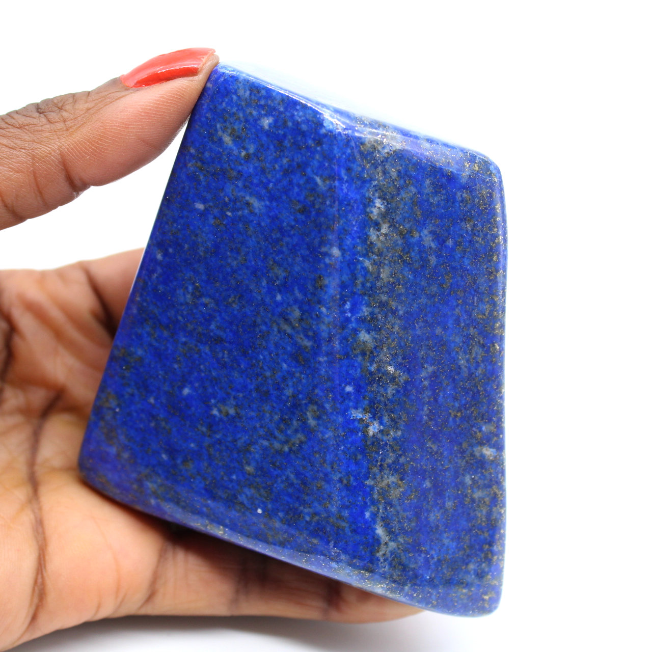 Polished lapis lazuli ornamental stone