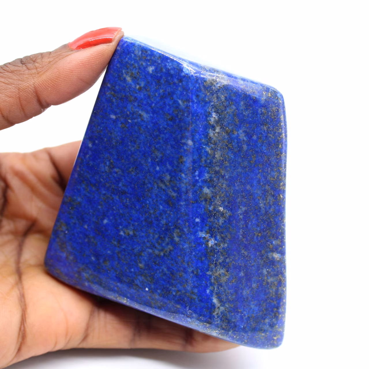 Polished lapis lazuli ornamental stone