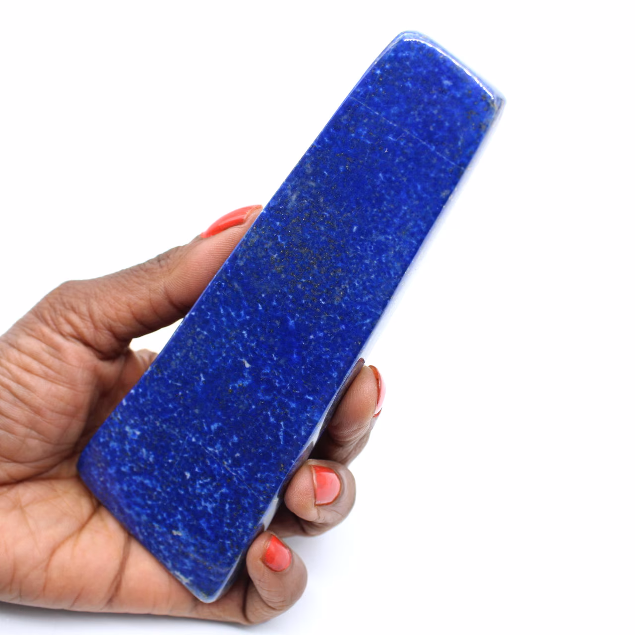Polished lapis lazuli ornamental stone
