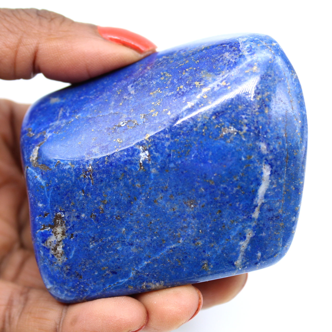 Polished lapis lazuli ornamental stone