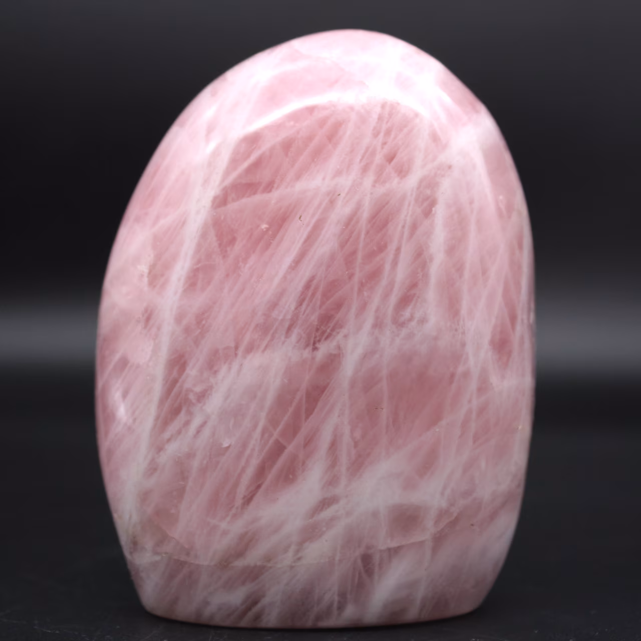 Polished rose quartz block