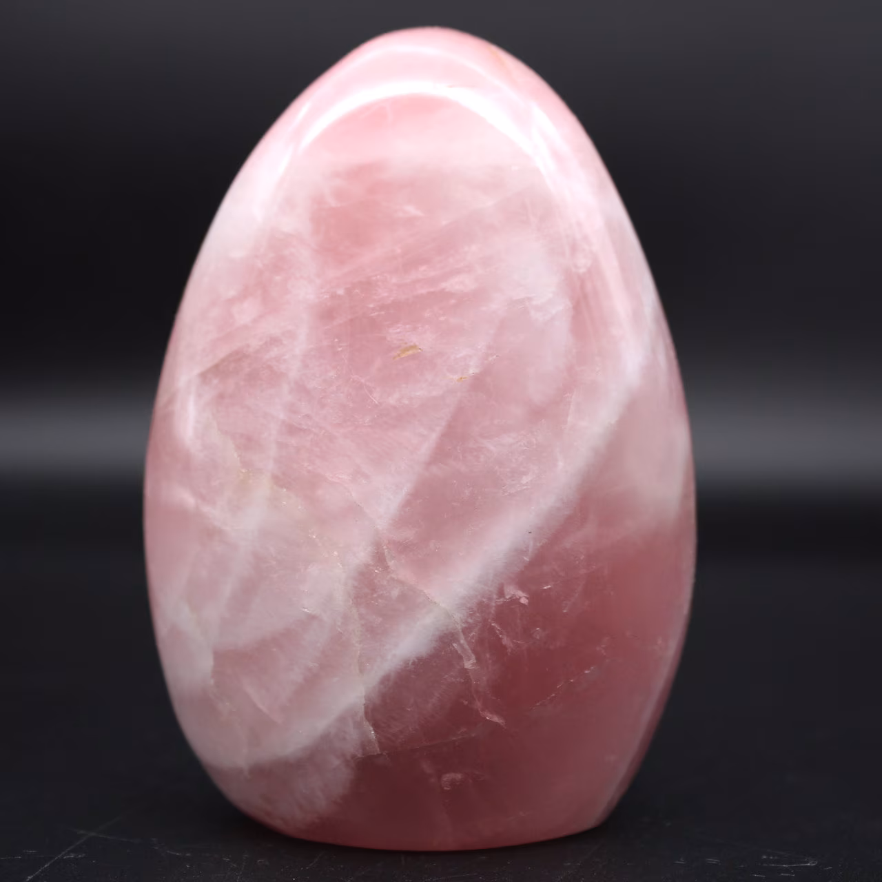 Polished rose quartz stone