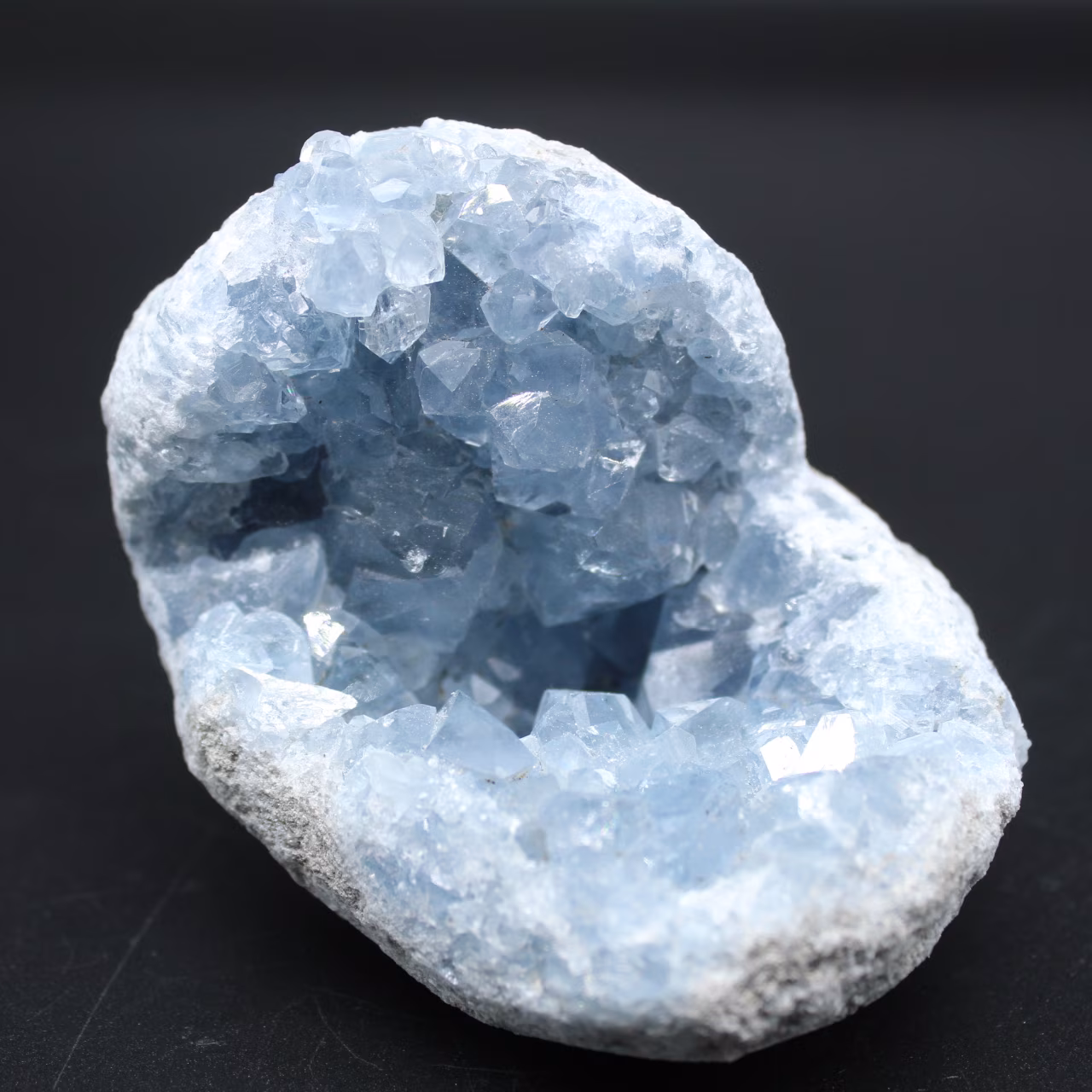 Block of crystallized natural Celestite