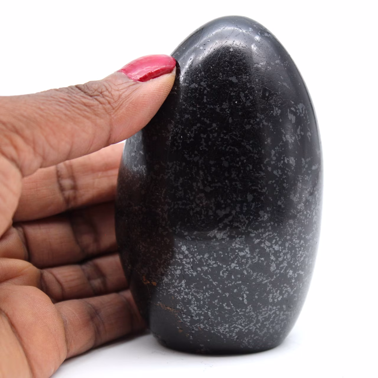 Polished natural black tourmaline