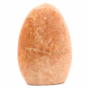 Polished natural microline pink moonstone block